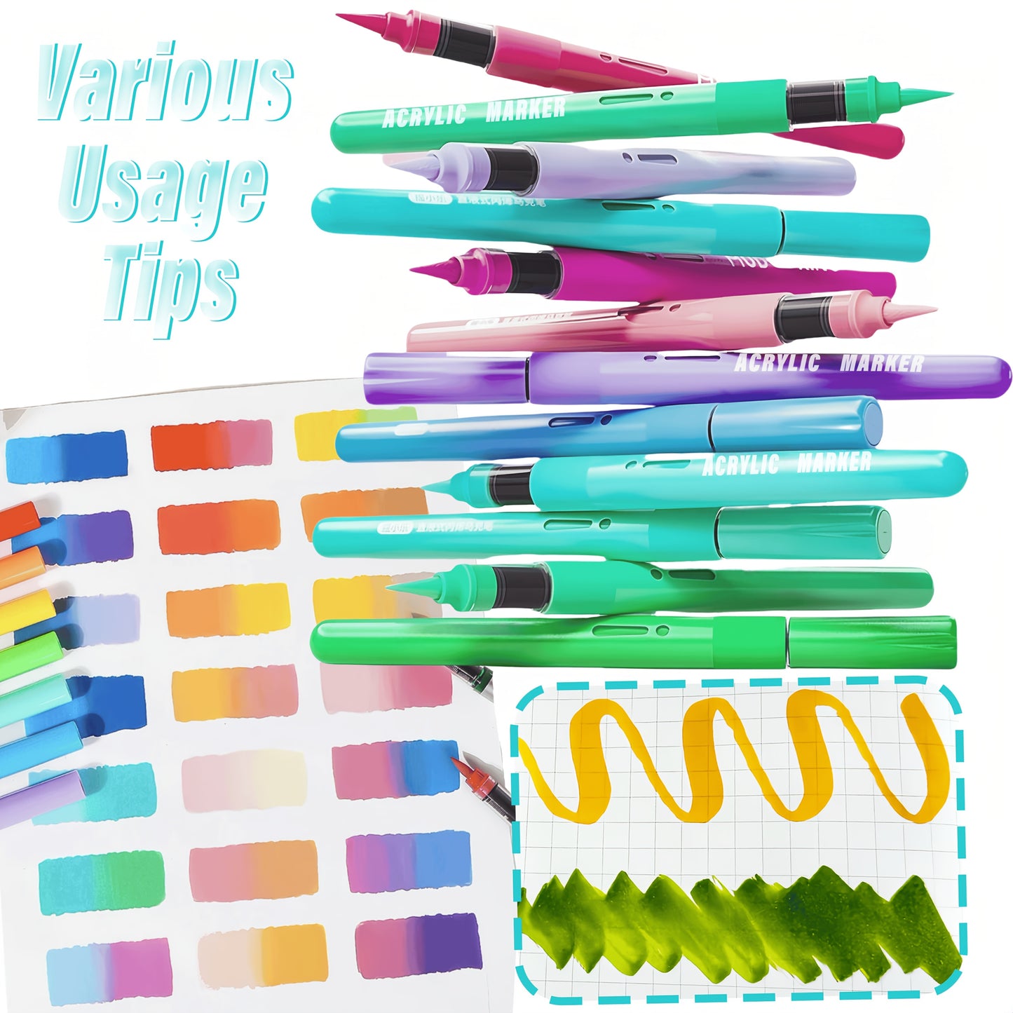 Rainbow Premium Acrylic Markers