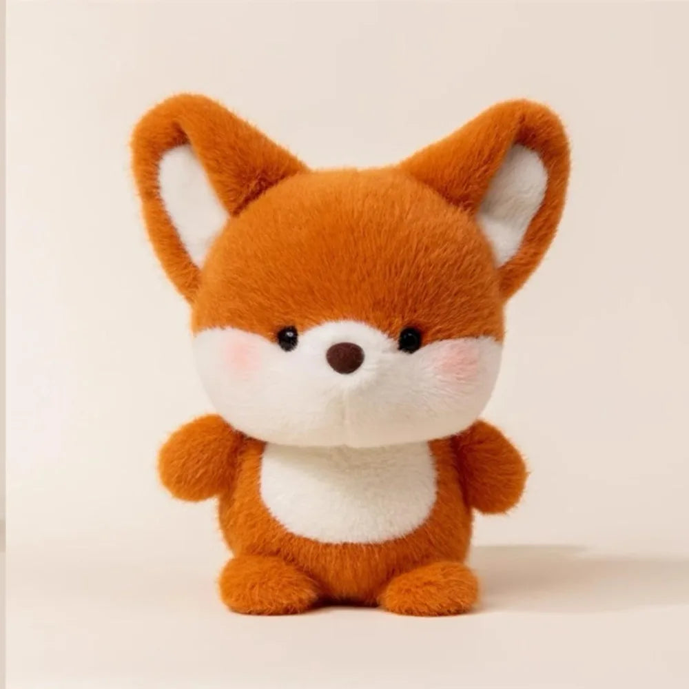 Cute Small Stuffed fox toy on a beige background