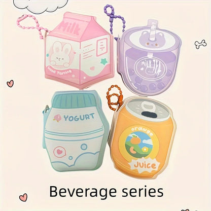 Set of Four super cute beverage-themed notepads on a light pink background