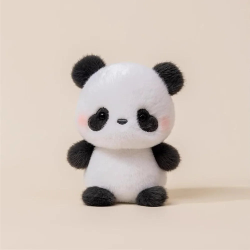 Super Cute Small Stuffed Panda Toy on a beige background